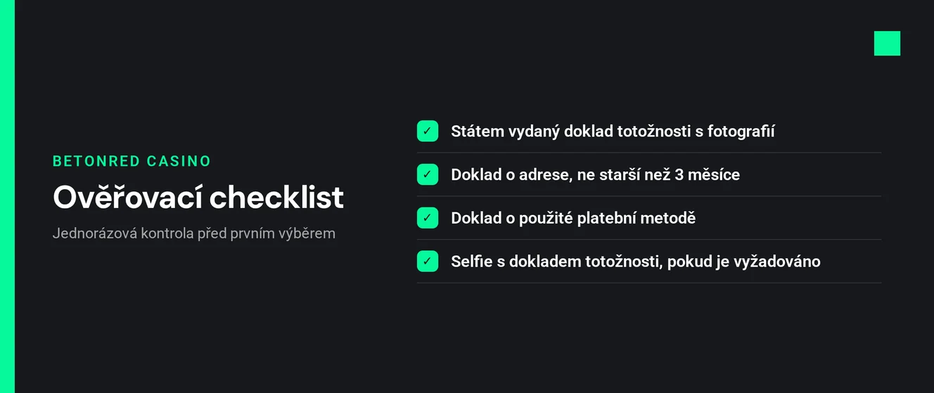 Zkompletuj ověřovací dokumenty nyní.